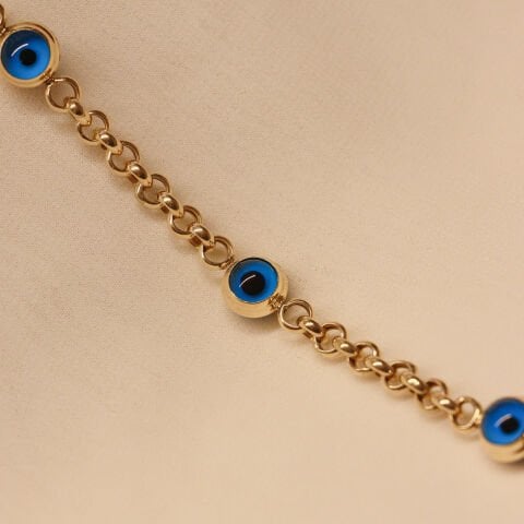 3 Mavi Sosyete Gözlü Modern Bileklik