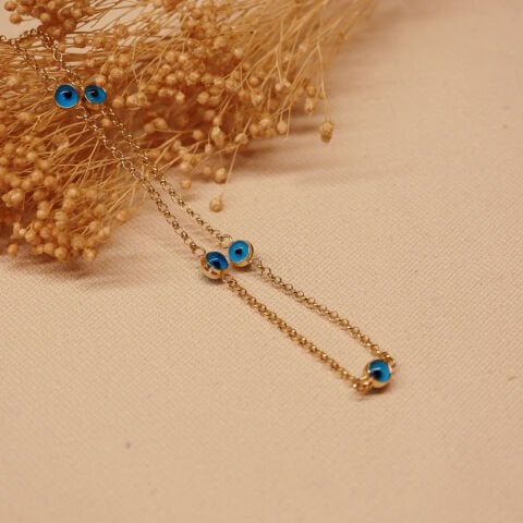 4 Mm Göz Boncuklu Modern Kolye