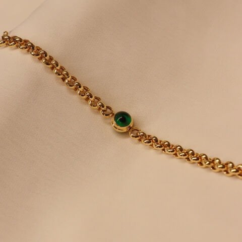 Yeşil Sosyete Gözlü Modern Bileklik