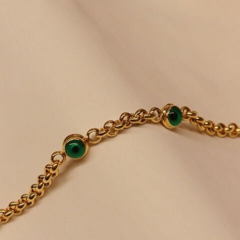 2 Yeşil Sosyete Gözlü Modern Bileklik
