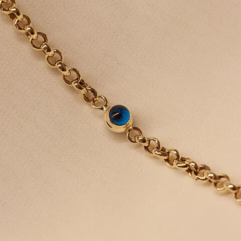 Tek Mavi Sosoyete Gözlü Modern Bileklik