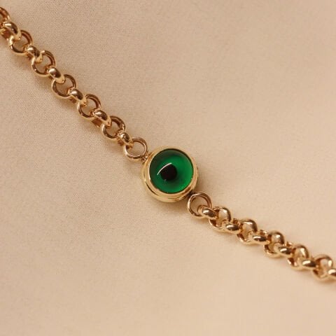 Tek Yeşil Gözlü Modern Bileklik