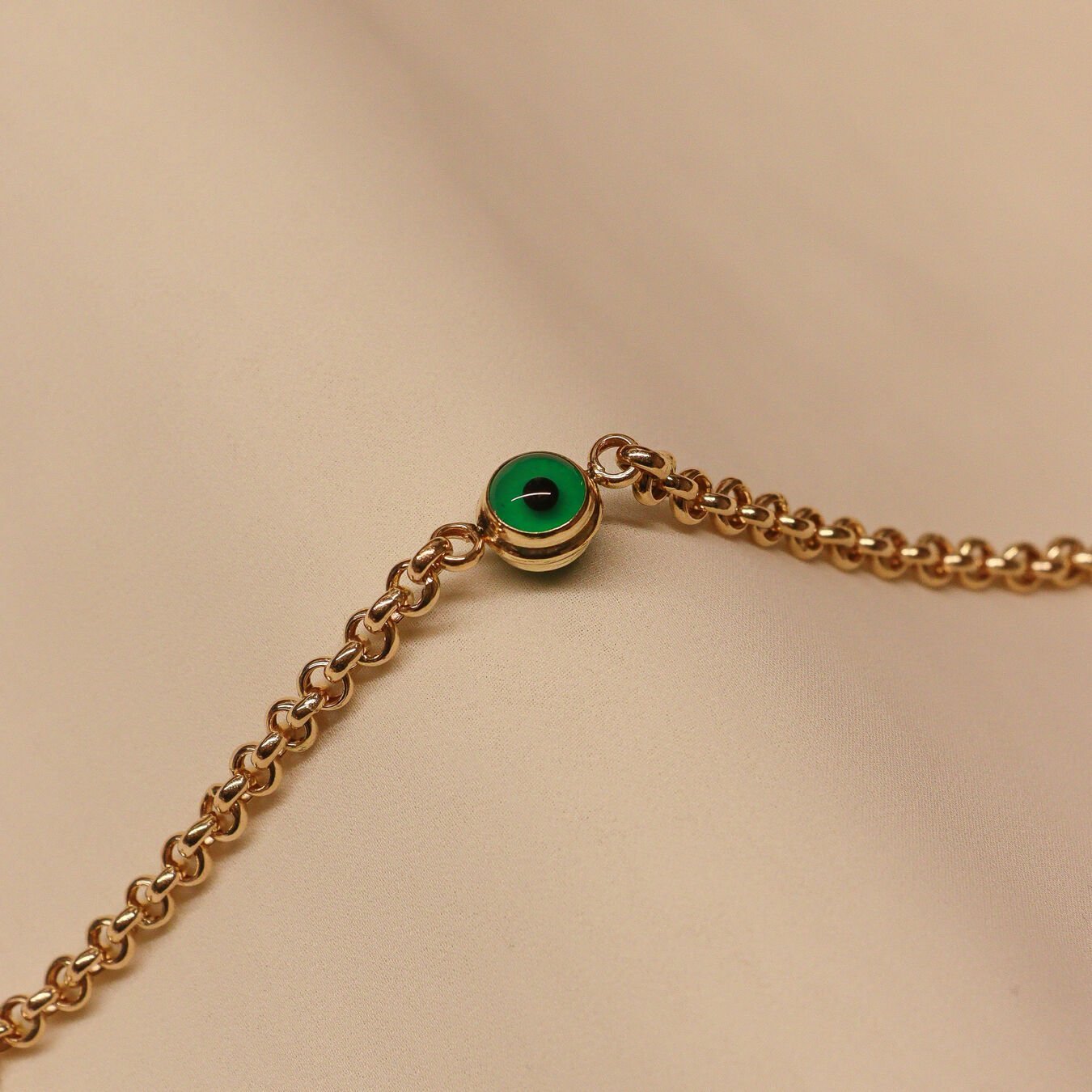 Tek Yeşil Gözlü Modern Bileklik