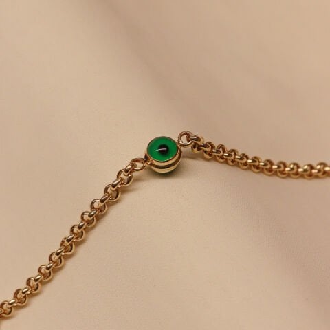 Tek Yeşil Gözlü Modern Bileklik