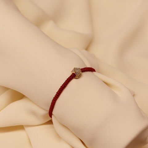 Geometrik Bordo İpli Bileklik