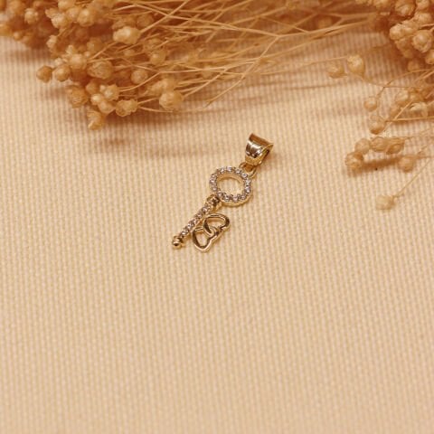 Kalp Figürlü Anahtar Minimal Kolye Ucu