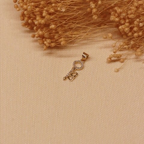 Kalp Figürlü Anahtar Minimal Kolye Ucu