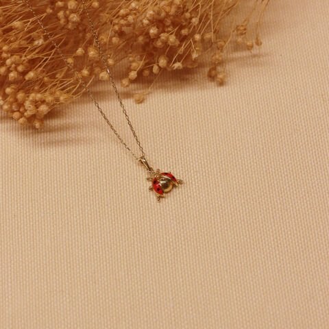 Uğur Böceği Minimal Kolye