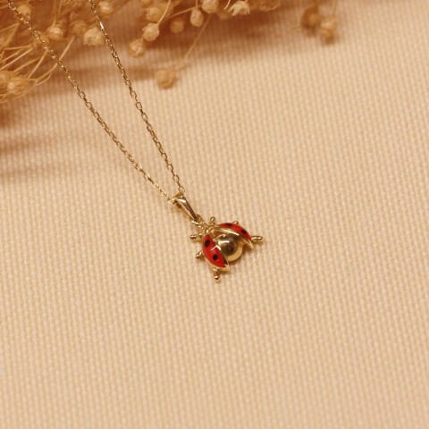 Uğur Böceği Minimal Kolye