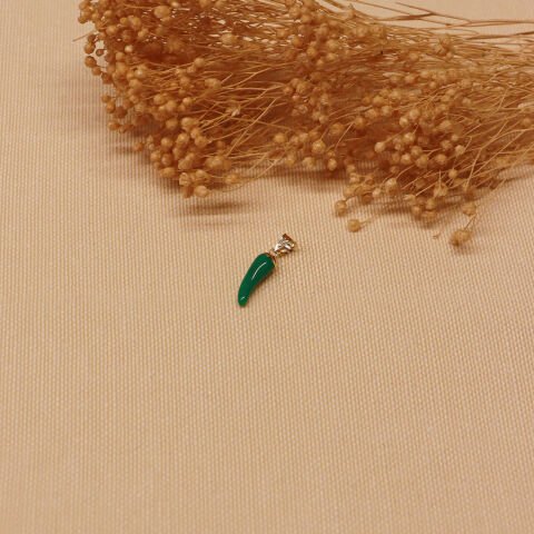Yeşil Biber Minimal Kolye Ucu