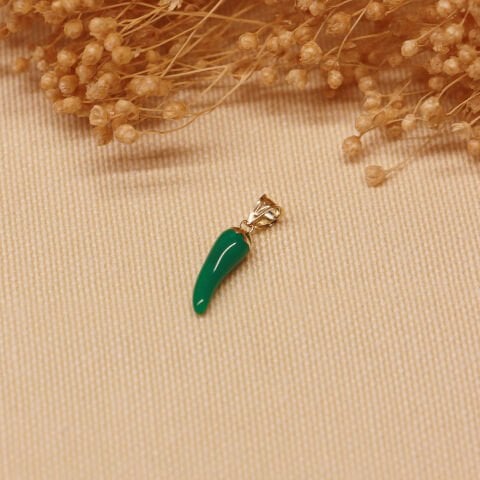 Yeşil Biber Minimal Kolye Ucu