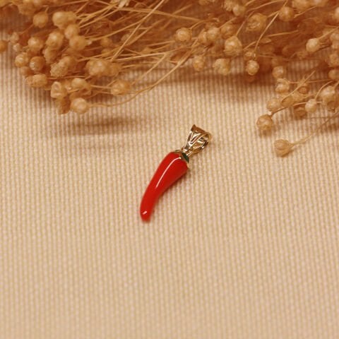 Kırmızı Biber Minimal Kolye Ucu