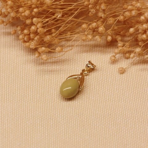 Yeşil Zeytin Minimal Kolye Ucu
