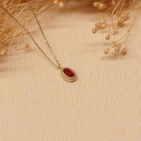 Red Cornice Minimal Kolye