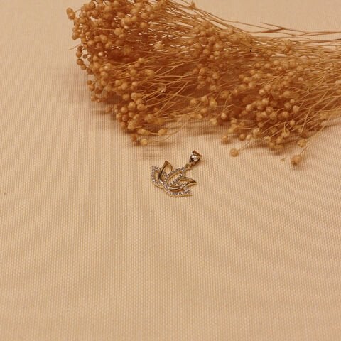 Lotus Çiçeği Minimal Kolye Ucu