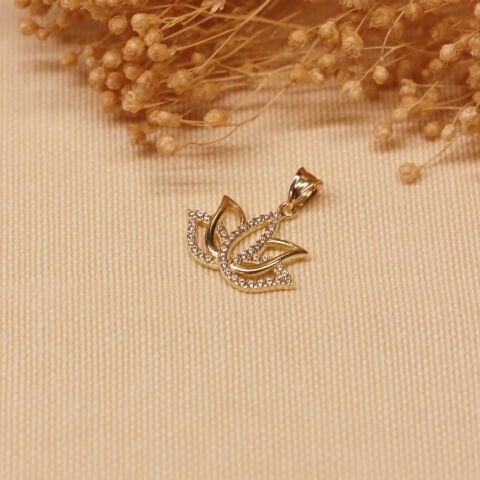 Lotus Çiçeği Minimal Kolye Ucu