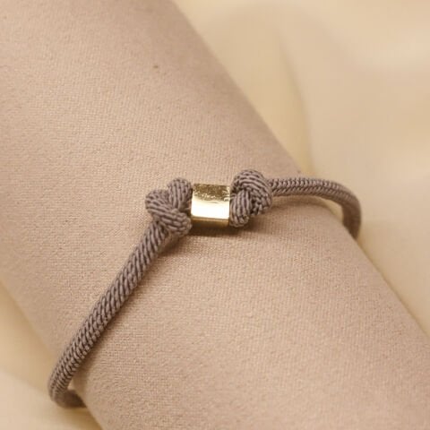 4 Mm Küp Gri İpli Bileklik