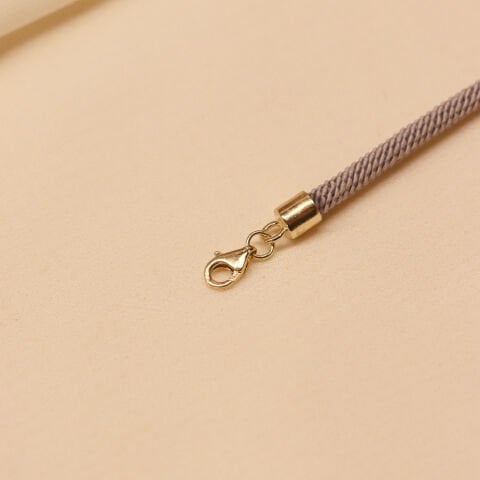 4 Mm Küp Gri İpli Bileklik