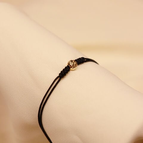 Tek Dorica Siyah İpli Bileklik