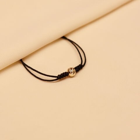 Tek Dorica Siyah İpli Bileklik