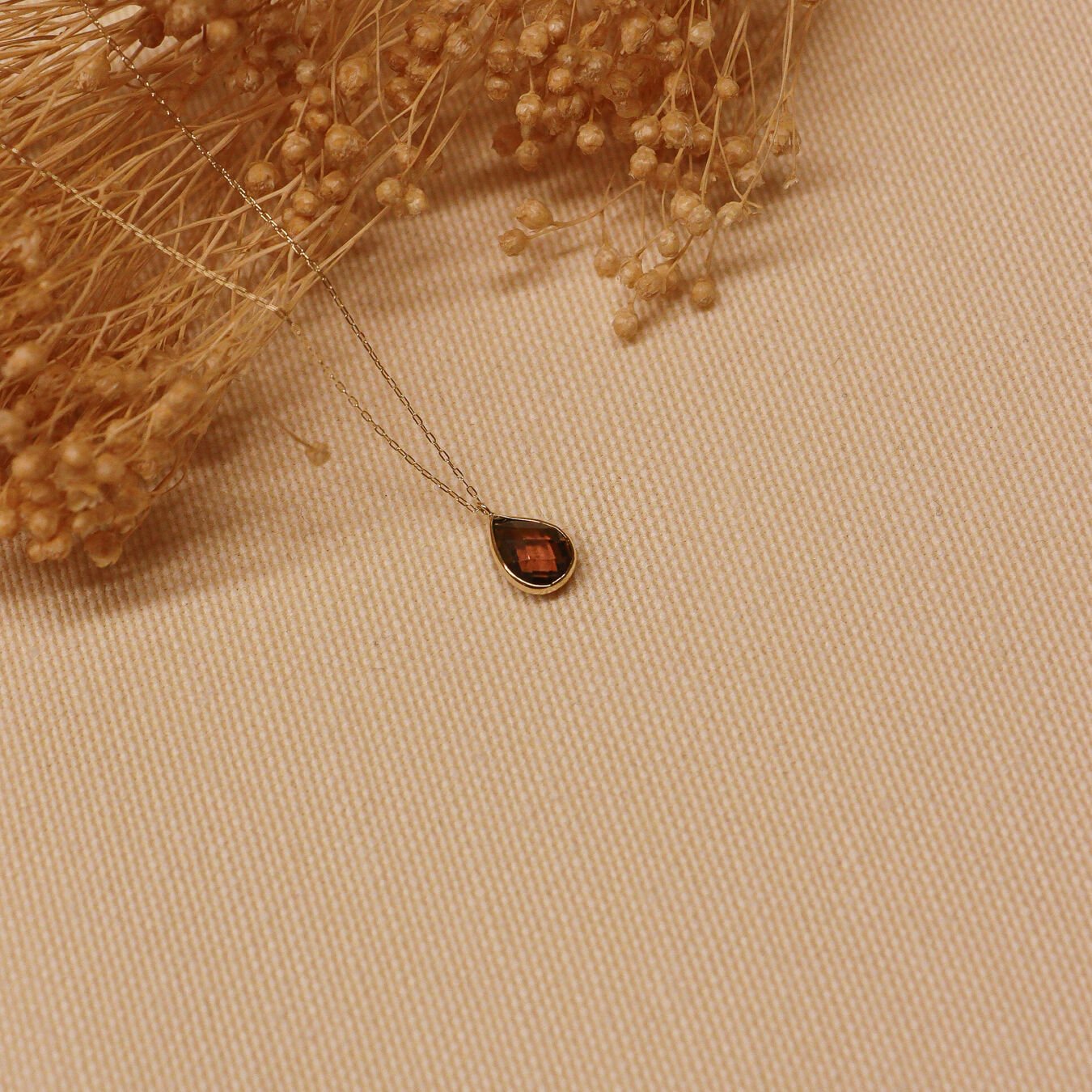 Kahve Drop Minimal Kolye