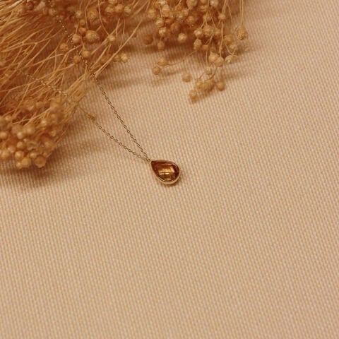Turuncu Drop Minimal Kolye