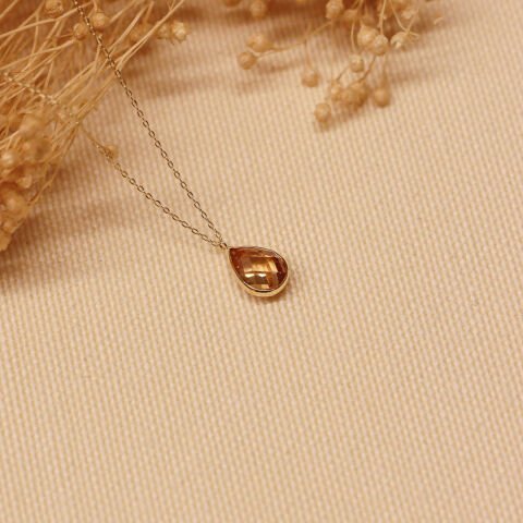 Turuncu Drop Minimal Kolye
