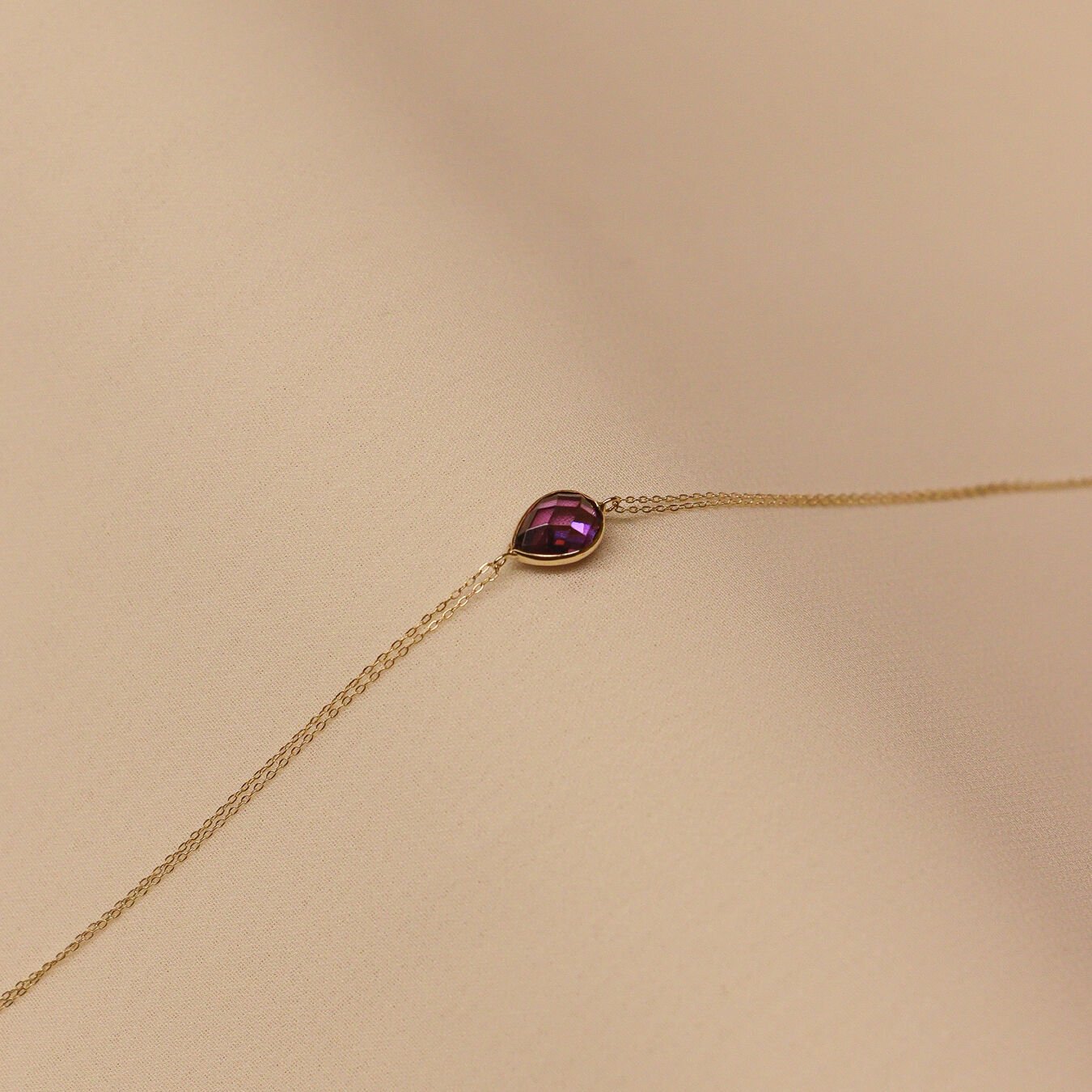 Mor Drop Minimal Bileklik