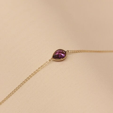 Mor Drop Minimal Bileklik