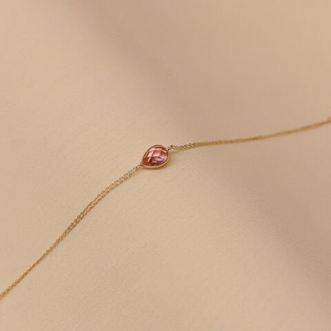 Pink Drop Minimal Bileklik