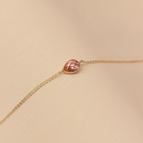 Pink Drop Minimal Bileklik