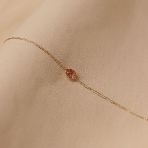 Pink Drop Minimal Bileklik