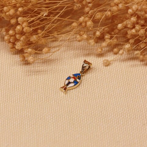 Mineli Balık Minimal Kolye Ucu