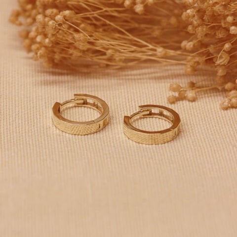 Geometrik Desenli Halka Küpe