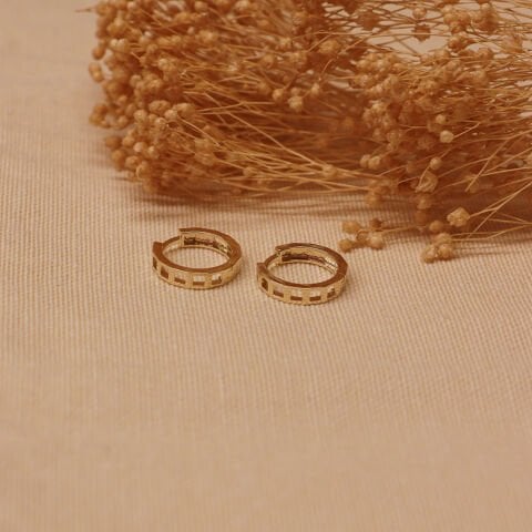 Geometrik Desenli Halka Küpe