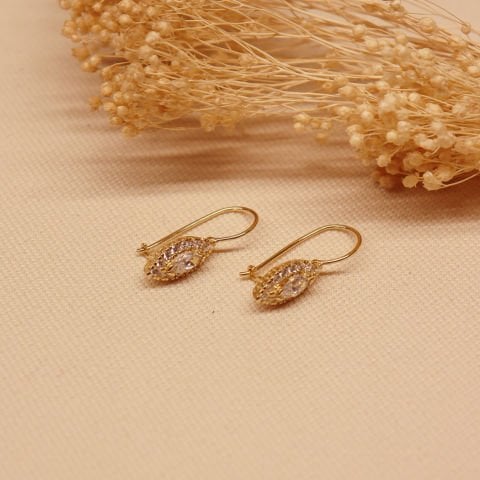 Markiz Taşlı Tel Küpe