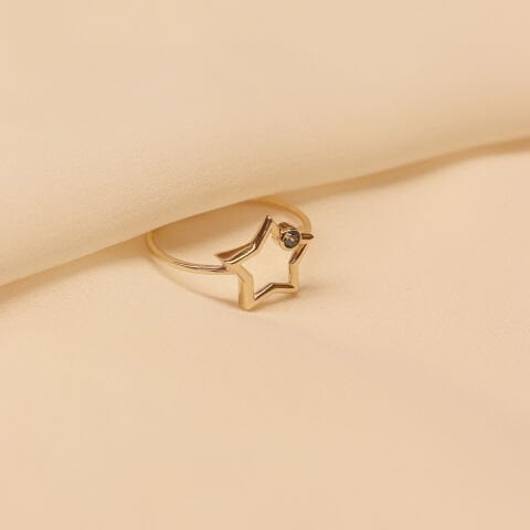 Aqumarine Yıldız Minimal Yüzük