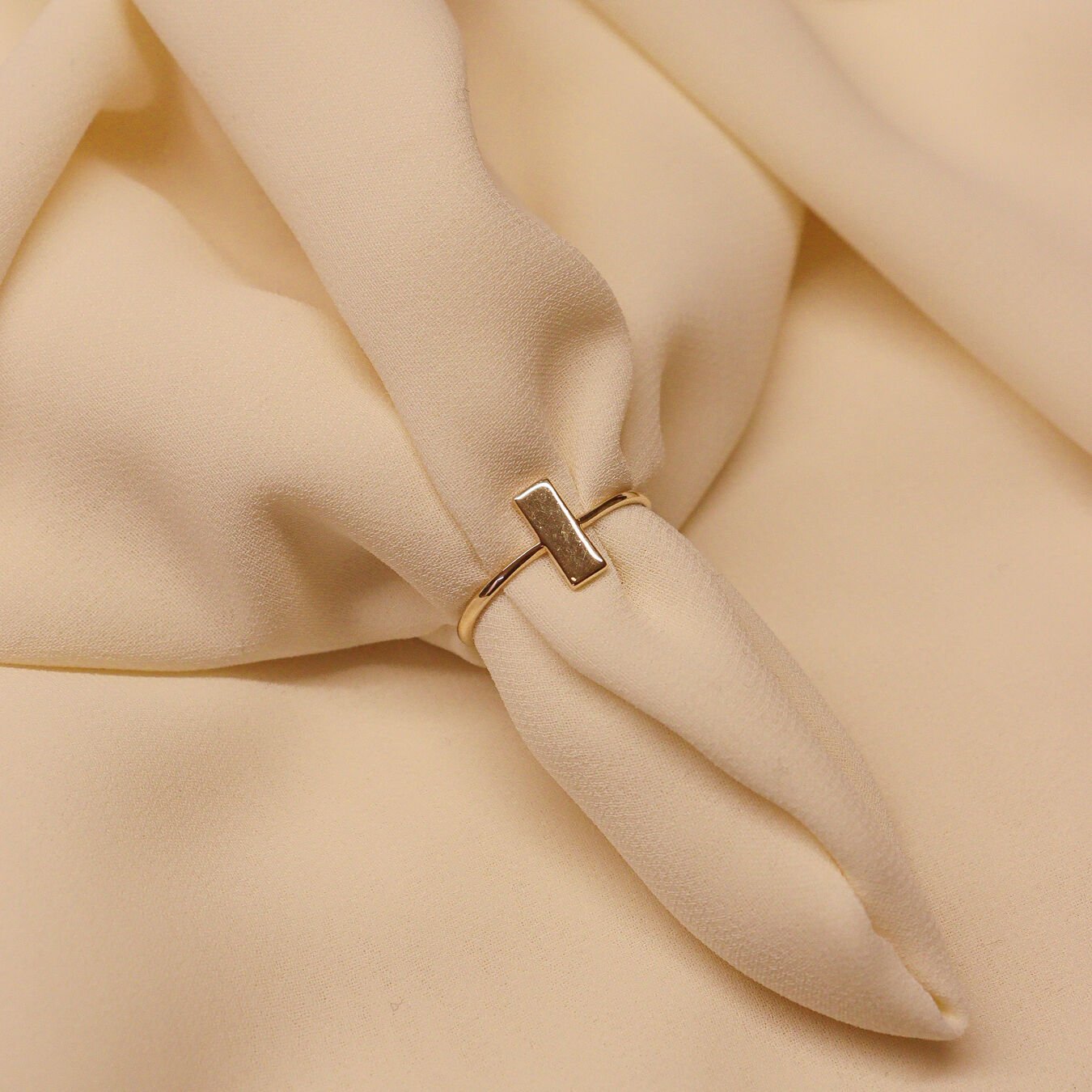 Dikdörtgen Plaka Minimal Yüzük