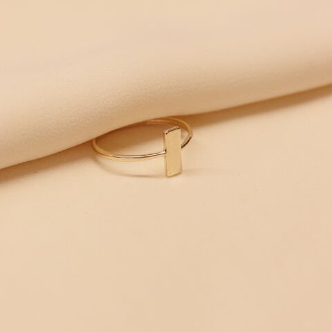 Dikdörtgen Plaka Minimal Yüzük