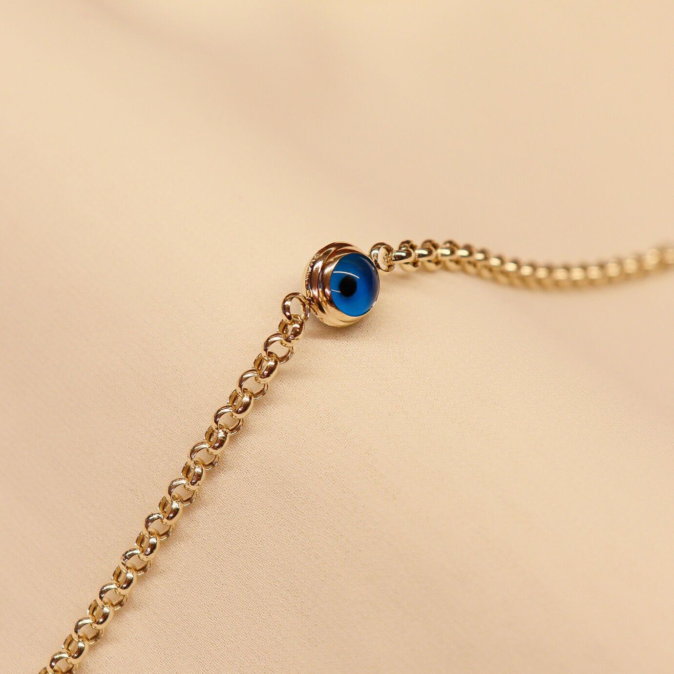 Mavi Göz Doç Zincirli Modern Bileklik