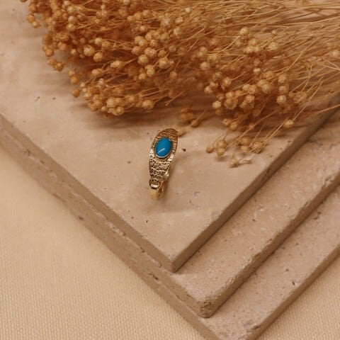 Firuze Plaka Minimal Yüzük