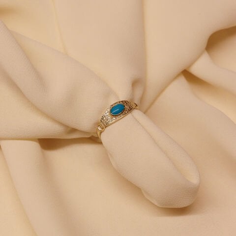 Firuze Plaka Minimal Yüzük