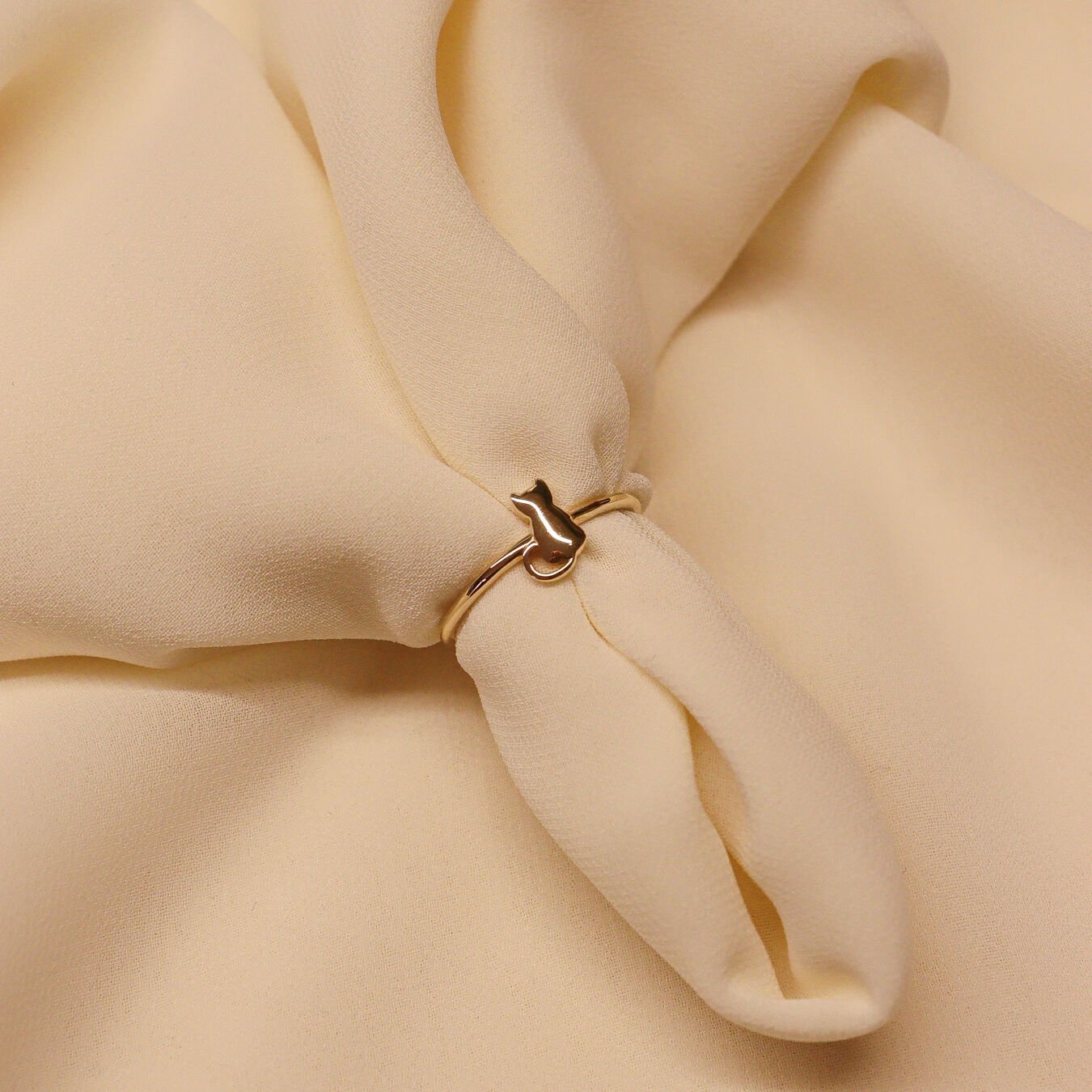 Kedi Minimal Yüzük