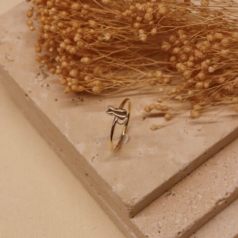 Kedi Minimal Yüzük