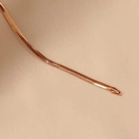 2 Mm Rose Balık Sırtı Zincir Minimal Bileklik