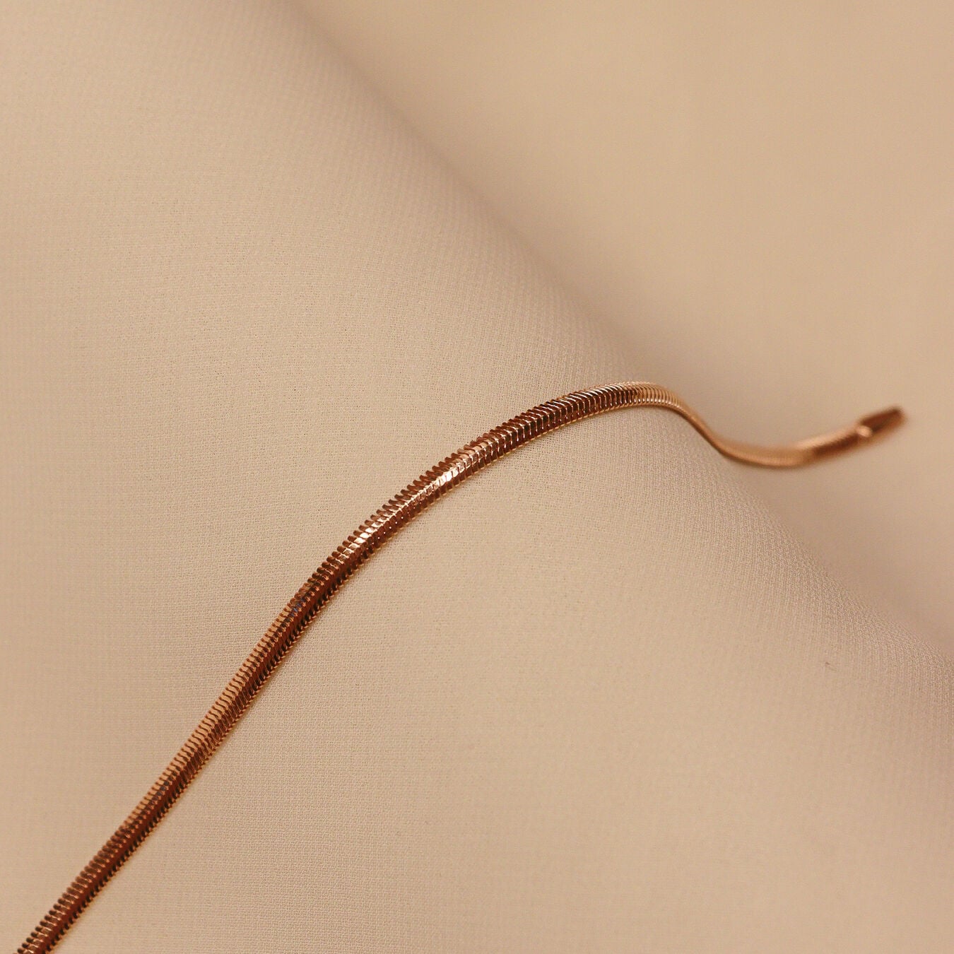 4 Mm Rose Balık Sırtı Zincir Minimal Bileklik
