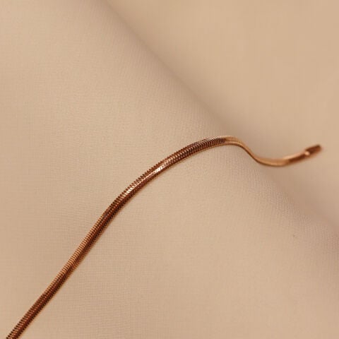 4 Mm Rose Balık Sırtı Zincir Minimal Bileklik
