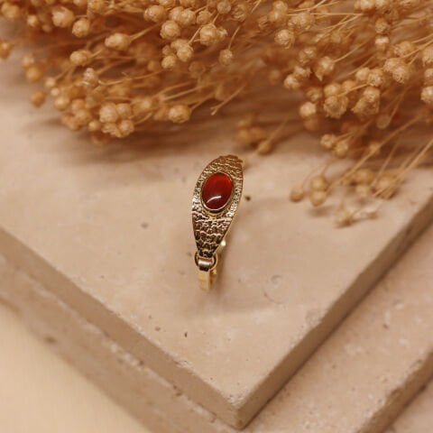 Akik Plaka Minimal Yüzük