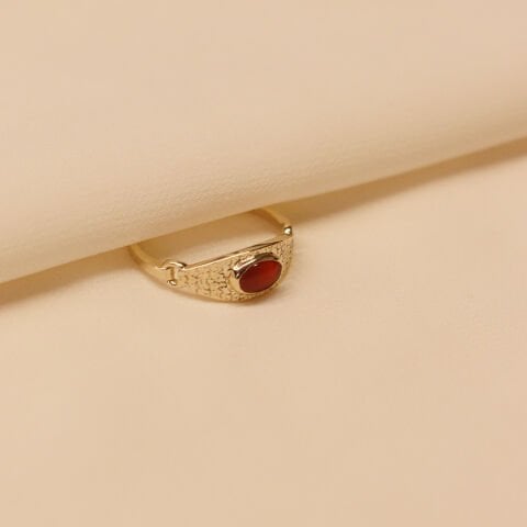 Akik Plaka Minimal Yüzük