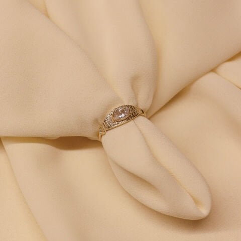 Taşlı Plaka Minimal Yüzük